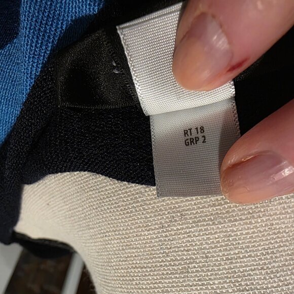 St. John Collection Navy and Light Blue Striped Cape/Poncho. Size M/L - Picture 5 of 6